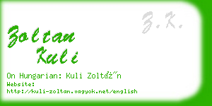 zoltan kuli business card